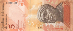 Banknot 5 bolivarw 2007