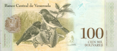 Banknot 100000 bolivarw 2017
