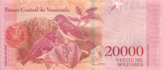 Banknot 20000 bolivarw 2016