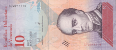 Banknot 10 bolivarw 2018