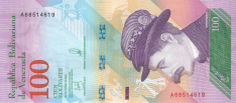 Banknot 100 bolivarw 2018