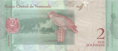 Banknot 2 bolivares 2018