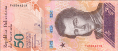 Banknot 50 bolivarw 2018