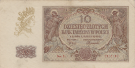 Banknot 10 zotych 1940