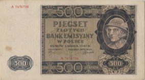 Banknot 500 zotych 1940