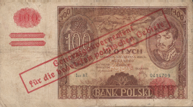 Banknot 100 zotych 1932(1940) przedrukowany