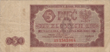 Banknot 5 zotych 1948