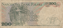 Banknot 200 zotych 1988