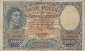 Banknot 100 marek polskich 1919