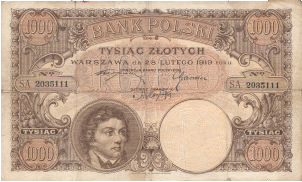 Banknot 1000 zotych 1919