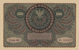 Banknot 500 marek polskich 1919