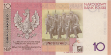 Banknot 10 zotych 2008