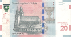 Banknot 20 zotych 2015