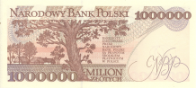 Banknot 1000000 zotych 1993