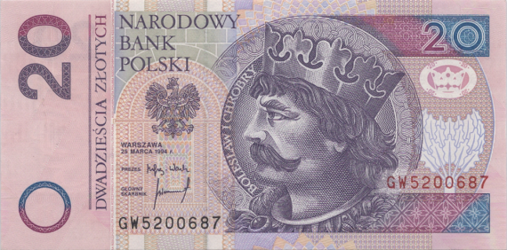 Znalezione obrazy dla zapytania banknot 20 zÅ