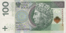 Banknot 100 zotych 2012