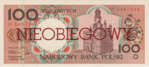 Banknot 100 zotych 1990