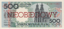 Banknot 500 zotych 1990
