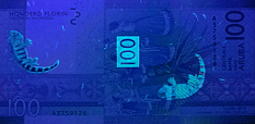 Banknot 100 florinw w ultrafiolecie
