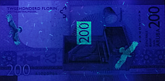 Banknot 200 florinw w ultrafiolecie