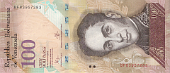 Banknot 100 bolivarw 2015