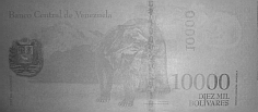 Banknot 10000 bolivarow w podczerwieni