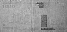 Banknot 1000 rubli z 2000 roku w podczerwieni