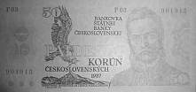 Banknot 50 koron 1987 w podczerwieni