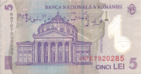 Banknot 5 lei 2005