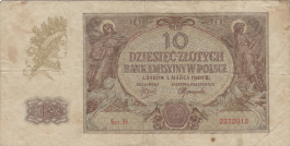 Banknot 10 złotych 1940