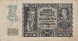 Banknot 20 zotych 1940