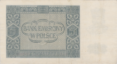 Banknot 5 złotych 1940