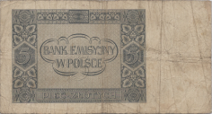 Banknot 5 złotych 1941