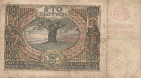 Banknot 100 zotych 1932(1940) przedrukowany