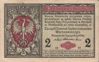 Banknot 2 marki polskie 1916