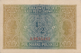 Banknot 1/2 marki polskiej 1916