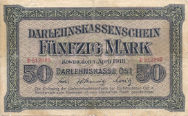 Banknot  50 marek 1918