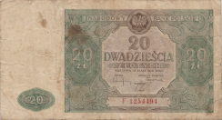 Banknot 20 zotych 1946