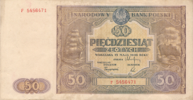 Banknot 50 zotych 1946
