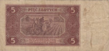 Banknot 5 złotych 1948