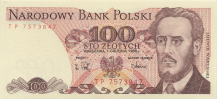 Banknot 100 zotych 1988