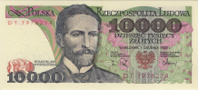 Banknot 10000 zotych 1988