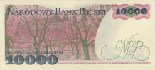 Banknot 10000 zotych 1988