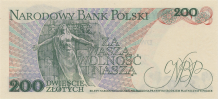 Banknot 200 zotych 1986