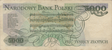 Banknot 5000 zotych 1986