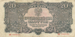 Banknot 20 złotych 1944