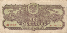 Banknot 5 złotych 1944