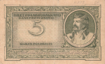 Banknot 5 marek polskich 1919