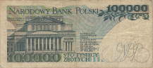 Banknot 100000 złotych 1990