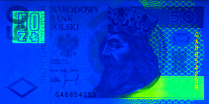 Banknot 50 zotych 1994 w ultrafiolecie